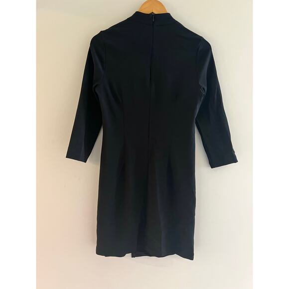 Boston Proper Long Sleeve Asymmetrical Dress Black Size Small JL - Picture 5 of 8